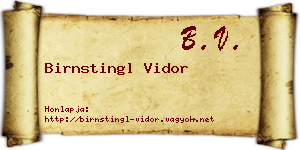 Birnstingl Vidor névjegykártya